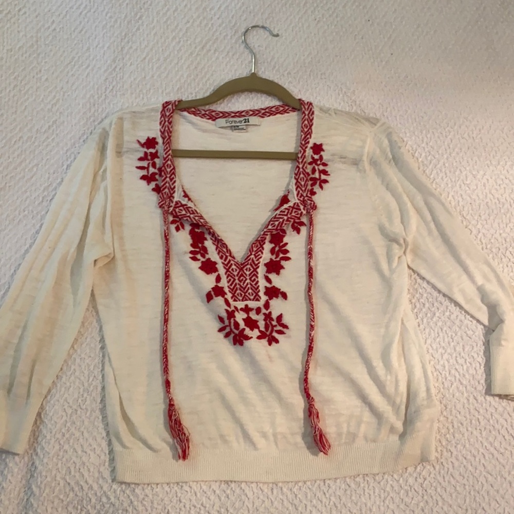 Embroidered Knit Top